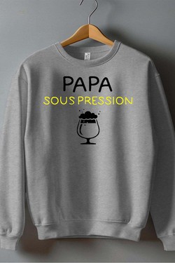 papa sous pression - Sweat Col Rond Homme-MARINE