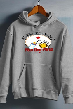 1ère fete peres - Sweat capuche Homme-GRIS