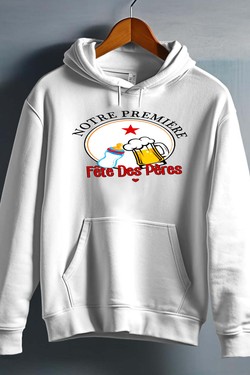 1ère fete peres - Sweat capuche Homme-GRIS