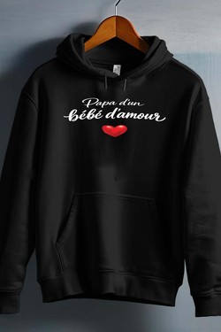Papa 2 bebe damour - Sweat capuche Homme-BLANC