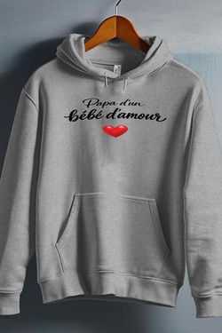 Papa 2 bebe damour - Sweat capuche Homme-BLANC