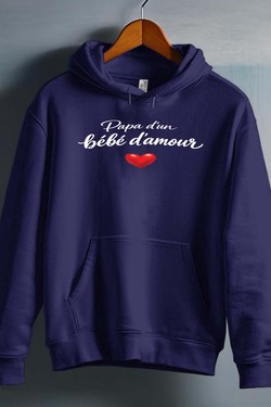 Papa 2 bebe damour - Sweat capuche Homme-BLANC