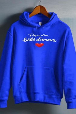 Papa 2 bebe damour - Sweat capuche Homme-BLANC