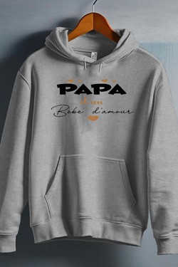 Papa bebe damour OR - Sweat capuche Homme-BLANC