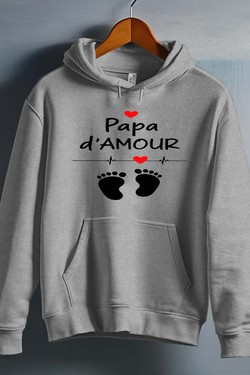 Papa D'amour - Sweat capuche Homme-MARINE