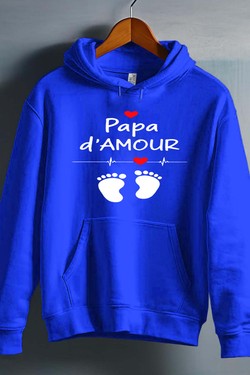 Papa D'amour - Sweat capuche Homme-MARINE