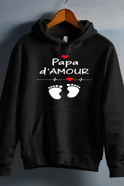 Papa D'amour - Sweat capuche Homme-MARINE