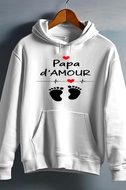 Papa D'amour - Sweat capuche Homme-MARINE