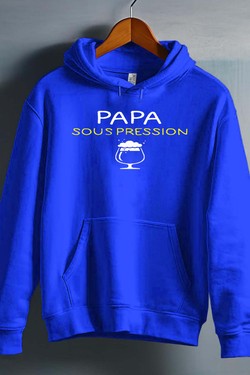 papa sous pression - Sweat capuche Homme-MARINE