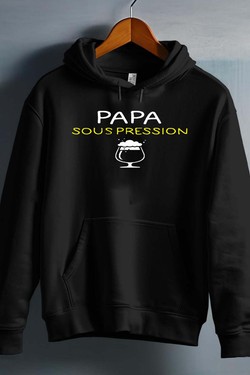 papa sous pression - Sweat capuche Homme-MARINE