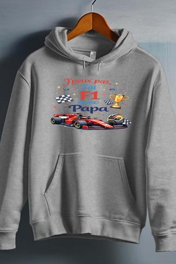Peux pas... F1 avec papa - Sweat capuche Homme-GRIS