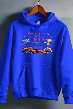 Peux pas... F1 avec papa - Sweat capuche Homme-GRIS
