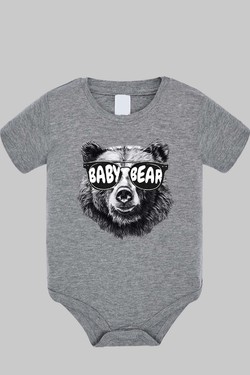 Le baby  Ours K1 - Body bébé-ROUGE