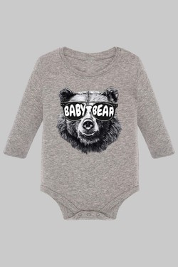 Le baby  Ours K1 - Body Manche longue bébé-BLANC
