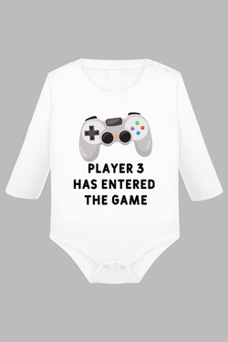 player 3 - Body Manche longue bébé-GRIS