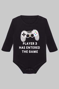 player 3 - Body Manche longue bébé-GRIS