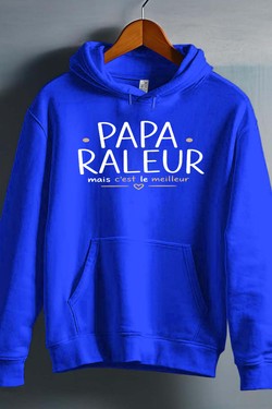 papa raleur - Sweat capuche Homme-BLEU ROI