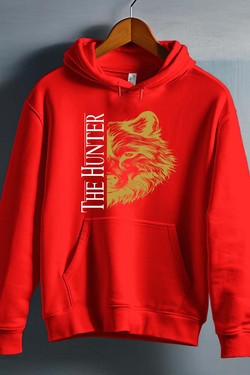THE  hunter - Sweat capuche Homme-ROUGE