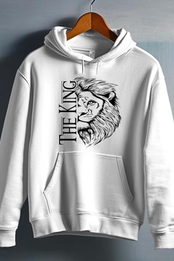 THE king - Sweat capuche Homme-BLANC