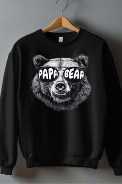 Le Papa Ours K1 - Sweat Col Rond Homme-BLANC