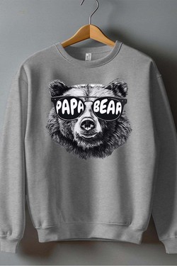 Le Papa Ours K1 - Sweat Col Rond Homme-BLANC