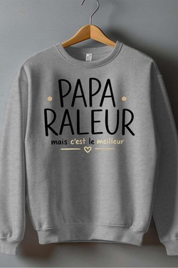 papa raleur - Sweat Col Rond Homme-MARINE