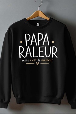 papa raleur - Sweat Col Rond Homme-MARINE