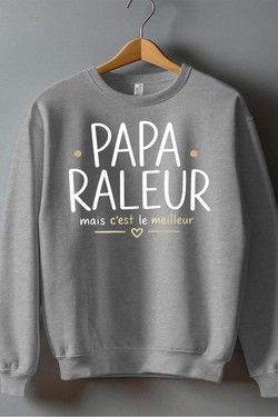 papa raleur BLANC-kamel-khedimallah - Sweat Col Rond Homme-BLEU ROI