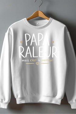 papa raleur BLANC-kamel-khedimallah - Sweat Col Rond Homme-BLEU ROI