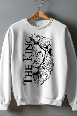 THE king - Sweat Col Rond Homme-BLEU ROI