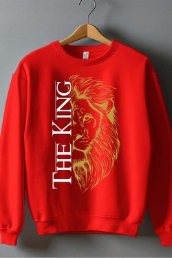 THE king - Sweat Col Rond Homme-BLEU ROI