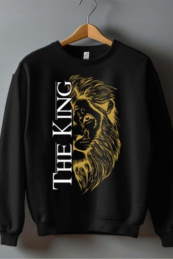 THE king - Sweat Col Rond Homme-BLEU ROI