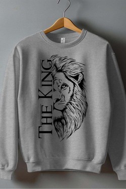 THE king - Sweat Col Rond Homme-BLEU ROI