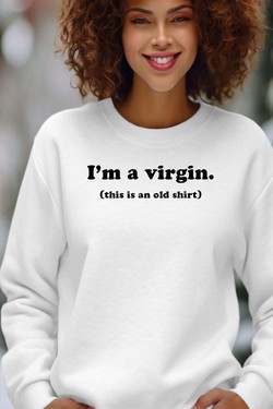 im a virgin - Sweat Col Rond Femme-ROUGE