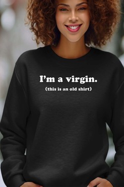im a virgin - Sweat Col Rond Femme-ROUGE