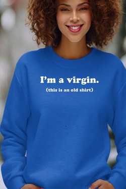im a virgin - Sweat Col Rond Femme-ROUGE