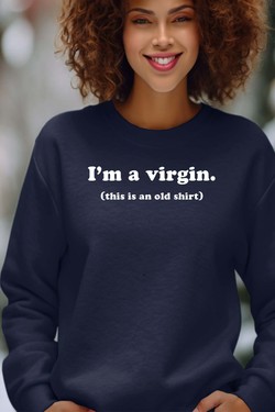 im a virgin - Sweat Col Rond Femme-ROUGE