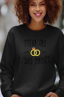 jpeux pas.. mariée F - Sweat Col Rond Femme-BLANC