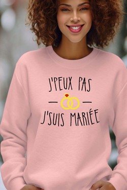 jpeux pas.. mariée F - Sweat Col Rond Femme-BLANC