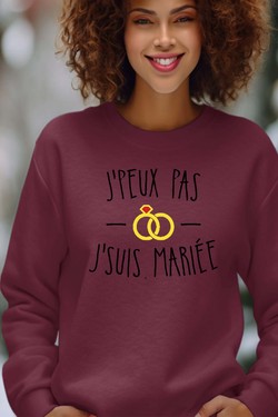 jpeux pas.. mariée F - Sweat Col Rond Femme-BLANC