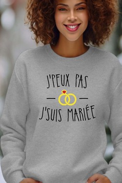 jpeux pas.. mariée F - Sweat Col Rond Femme-BLANC