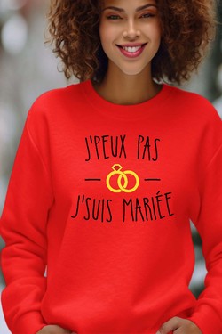 jpeux pas.. mariée F - Sweat Col Rond Femme-BLANC
