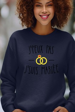 jpeux pas.. mariée F - Sweat Col Rond Femme-BLANC