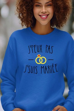 jpeux pas.. mariée F - Sweat Col Rond Femme-BLANC