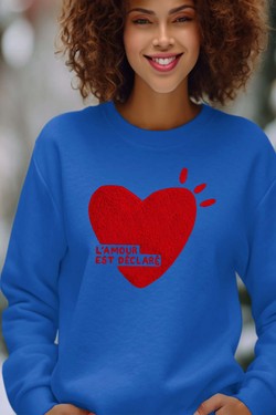lamour declare - Sweat Col Rond Femme-ROSE