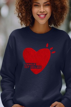 lamour declare - Sweat Col Rond Femme-ROSE