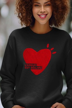 lamour declare - Sweat Col Rond Femme-ROSE