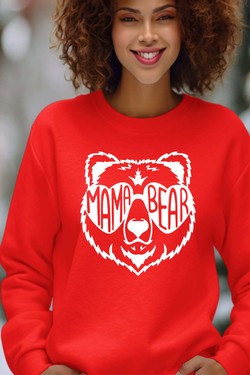 mama bear ours - Sweat Col Rond Femme-MARINE