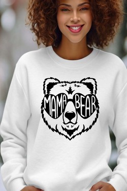 mama bear ours - Sweat Col Rond Femme-MARINE