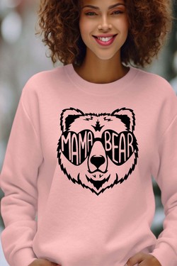 mama bear ours - Sweat Col Rond Femme-MARINE